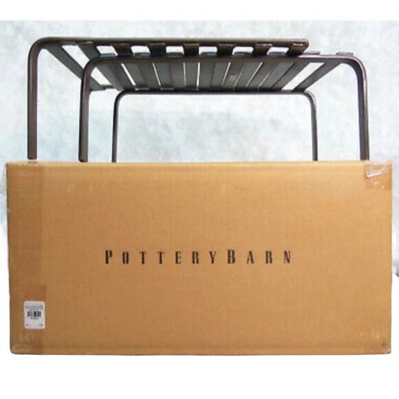 Pottery Barn Metal Shelf Riser Expandable 2 Pc Iron Set Kitchen Cupboard Storage - Picture 11 of 12